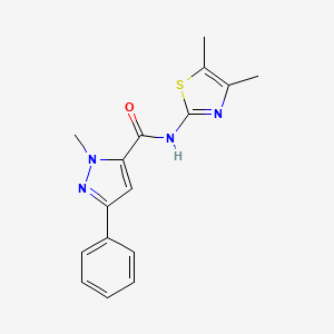 molecular formula C16H16N4OS B11009684 N-(4,5-dimethyl-1,3-thiazol-2-yl)-1-methyl-3-phenyl-1H-pyrazole-5-carboxamide 