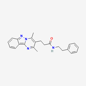 molecular formula C23H24N4O B11009694 3-(2,4-dimethylpyrimido[1,2-b]indazol-3-yl)-N-phenethylpropanamide 