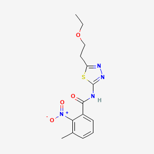 molecular formula C14H16N4O4S B11009737 N-[5-(2-ethoxyethyl)-1,3,4-thiadiazol-2-yl]-3-methyl-2-nitrobenzamide 