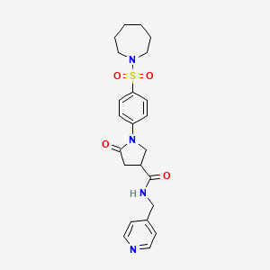 1-[4-(azepan-1-ylsulfonyl)phenyl]-5-oxo-N-(pyridin-4-ylmethyl)pyrrolidine-3-carboxamide