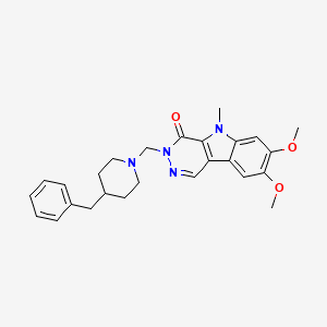 molecular formula C26H30N4O3 B11009771 3-[(4-benzylpiperidin-1-yl)methyl]-7,8-dimethoxy-5-methyl-3,5-dihydro-4H-pyridazino[4,5-b]indol-4-one 