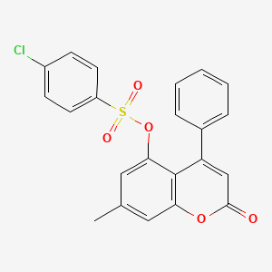 7-methyl-2-oxo-4-phenyl-2H-chromen-5-yl 4-chlorobenzenesulfonate