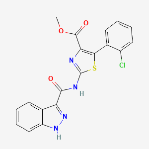 molecular formula C19H13ClN4O3S B11009804 methyl 5-(2-chlorophenyl)-2-[(1H-indazol-3-ylcarbonyl)amino]-1,3-thiazole-4-carboxylate 