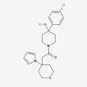 molecular formula C22H27ClN2O3 B11009811 1-[4-(4-chlorophenyl)-4-hydroxypiperidin-1-yl]-2-[4-(1H-pyrrol-1-yl)tetrahydro-2H-pyran-4-yl]ethanone 