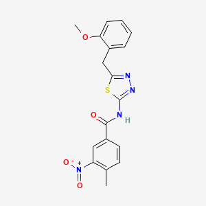 molecular formula C18H16N4O4S B11009812 N-[5-(2-methoxybenzyl)-1,3,4-thiadiazol-2-yl]-4-methyl-3-nitrobenzamide 