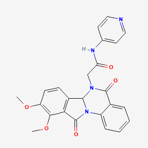 molecular formula C24H20N4O5 B11009822 2-(9,10-dimethoxy-5,11-dioxo-6a,11-dihydroisoindolo[2,1-a]quinazolin-6(5H)-yl)-N-(pyridin-4-yl)acetamide 