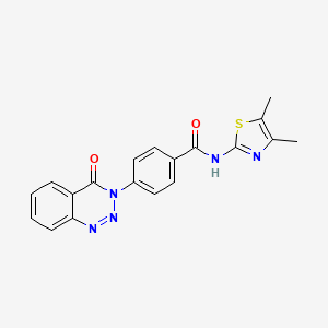 molecular formula C19H15N5O2S B11009842 N-[(2Z)-4,5-dimethyl-1,3-thiazol-2(3H)-ylidene]-4-(4-oxo-1,2,3-benzotriazin-3(4H)-yl)benzamide 