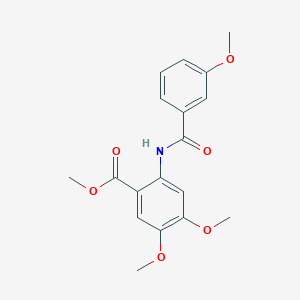 molecular formula C18H19NO6 B11009844 Methyl 4,5-dimethoxy-2-[(3-methoxybenzoyl)amino]benzoate 