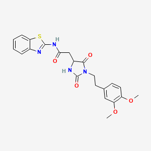 N-(1,3-benzothiazol-2-yl)-2-{1-[2-(3,4-dimethoxyphenyl)ethyl]-2,5-dioxoimidazolidin-4-yl}acetamide