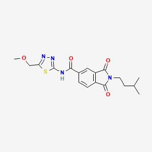 molecular formula C18H20N4O4S B11009859 N-[(2E)-5-(methoxymethyl)-1,3,4-thiadiazol-2(3H)-ylidene]-2-(3-methylbutyl)-1,3-dioxo-2,3-dihydro-1H-isoindole-5-carboxamide 