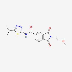 2-(2-methoxyethyl)-1,3-dioxo-N-[(2E)-5-(propan-2-yl)-1,3,4-thiadiazol-2(3H)-ylidene]-2,3-dihydro-1H-isoindole-5-carboxamide