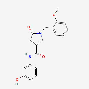 molecular formula C19H20N2O4 B11009873 N-(3-hydroxyphenyl)-1-(2-methoxybenzyl)-5-oxopyrrolidine-3-carboxamide 