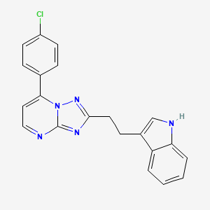 molecular formula C21H16ClN5 B11009878 7-(4-chlorophenyl)-2-[2-(1H-indol-3-yl)ethyl][1,2,4]triazolo[1,5-a]pyrimidine 