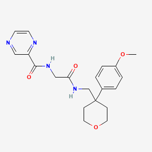 N-[2-({[4-(4-methoxyphenyl)tetrahydro-2H-pyran-4-yl]methyl}amino)-2-oxoethyl]-2-pyrazinecarboxamide