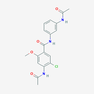 molecular formula C18H18ClN3O4 B11009892 4-(acetylamino)-N-[3-(acetylamino)phenyl]-5-chloro-2-methoxybenzamide 