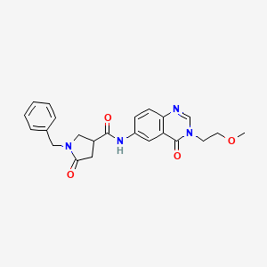 1-benzyl-N-[3-(2-methoxyethyl)-4-oxo-3,4-dihydroquinazolin-6-yl]-5-oxopyrrolidine-3-carboxamide