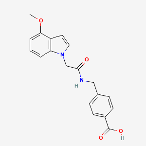 molecular formula C19H18N2O4 B11009914 4-({[(4-methoxy-1H-indol-1-yl)acetyl]amino}methyl)benzoic acid 