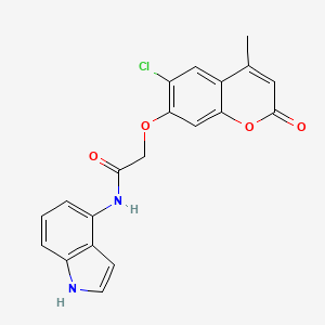 molecular formula C20H15ClN2O4 B11009925 2-[(6-chloro-4-methyl-2-oxo-2H-chromen-7-yl)oxy]-N-(1H-indol-4-yl)acetamide 