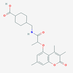 trans-4-[({2-[(3,4,7-trimethyl-2-oxo-2H-chromen-5-yl)oxy]propanoyl}amino)methyl]cyclohexanecarboxylic acid