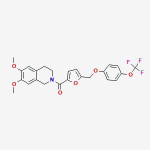 molecular formula C24H22F3NO6 B11009942 (6,7-dimethoxy-3,4-dihydroisoquinolin-2(1H)-yl)(5-{[4-(trifluoromethoxy)phenoxy]methyl}furan-2-yl)methanone 