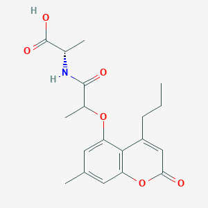 molecular formula C19H23NO6 B11009946 2-{2-[(7-Methyl-2-oxo-4-propyl-2H-chromen-5-YL)oxy]propanamido}propanoic acid 