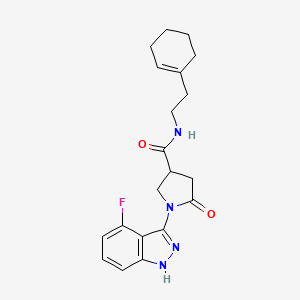 N-[2-(cyclohex-1-en-1-yl)ethyl]-1-(4-fluoro-1H-indazol-3-yl)-5-oxopyrrolidine-3-carboxamide