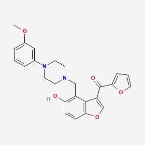 molecular formula C25H24N2O5 B11009958 Furan-2-yl(5-hydroxy-4-{[4-(3-methoxyphenyl)piperazin-1-yl]methyl}-1-benzofuran-3-yl)methanone 