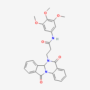 3-(5,11-dioxo-6a,11-dihydroisoindolo[2,1-a]quinazolin-6(5H)-yl)-N-(3,4,5-trimethoxyphenyl)propanamide