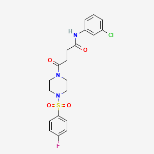 molecular formula C20H21ClFN3O4S B11009986 N-(3-chlorophenyl)-4-{4-[(4-fluorophenyl)sulfonyl]piperazin-1-yl}-4-oxobutanamide 