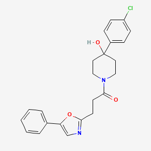 1-[4-(4-Chlorophenyl)-4-hydroxypiperidin-1-yl]-3-(5-phenyl-1,3-oxazol-2-yl)propan-1-one