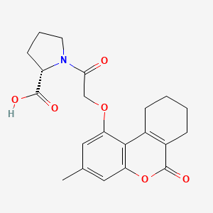 molecular formula C21H23NO6 B11010001 1-{[(3-methyl-6-oxo-7,8,9,10-tetrahydro-6H-benzo[c]chromen-1-yl)oxy]acetyl}-L-proline 