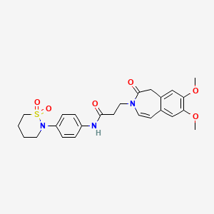 3-(7,8-dimethoxy-2-oxo-1,2-dihydro-3H-3-benzazepin-3-yl)-N-[4-(1,1-dioxido-1,2-thiazinan-2-yl)phenyl]propanamide