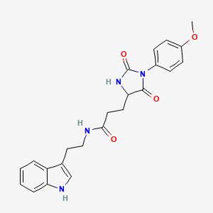 molecular formula C23H24N4O4 B11010009 N-[2-(1H-indol-3-yl)ethyl]-3-[1-(4-methoxyphenyl)-2,5-dioxoimidazolidin-4-yl]propanamide 