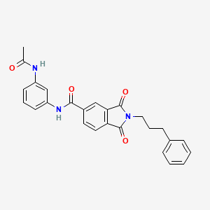 molecular formula C26H23N3O4 B11010015 N-[3-(acetylamino)phenyl]-1,3-dioxo-2-(3-phenylpropyl)-2,3-dihydro-1H-isoindole-5-carboxamide 