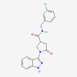 molecular formula C19H17ClN4O2 B11010034 N-(3-chlorobenzyl)-1-(1H-indazol-3-yl)-5-oxopyrrolidine-3-carboxamide 