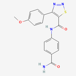 N-(4-carbamoylphenyl)-4-(4-methoxyphenyl)-1,2,3-thiadiazole-5-carboxamide