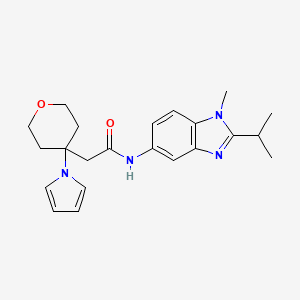 N-[1-methyl-2-(propan-2-yl)-1H-benzimidazol-5-yl]-2-[4-(1H-pyrrol-1-yl)tetrahydro-2H-pyran-4-yl]acetamide