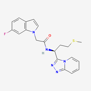 molecular formula C20H20FN5OS B11010070 2-(6-fluoro-1H-indol-1-yl)-N-[(1S)-3-(methylsulfanyl)-1-([1,2,4]triazolo[4,3-a]pyridin-3-yl)propyl]acetamide 