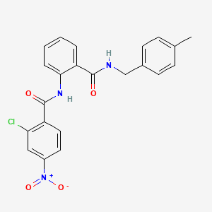 molecular formula C22H18ClN3O4 B11010101 2-chloro-N-{2-[(4-methylbenzyl)carbamoyl]phenyl}-4-nitrobenzamide 