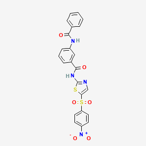 N-{5-[(4-nitrophenyl)sulfonyl]-1,3-thiazol-2-yl}-3-[(phenylcarbonyl)amino]benzamide