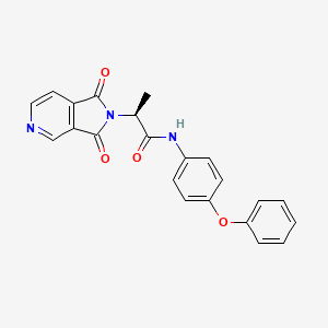 molecular formula C22H17N3O4 B11010128 (2S)-2-(1,3-dioxo-1,3-dihydro-2H-pyrrolo[3,4-c]pyridin-2-yl)-N-(4-phenoxyphenyl)propanamide 