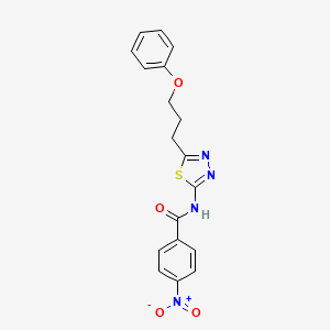 molecular formula C18H16N4O4S B11010145 4-nitro-N-[5-(3-phenoxypropyl)-1,3,4-thiadiazol-2-yl]benzamide 