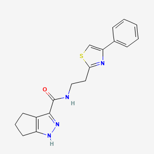 molecular formula C18H18N4OS B11010175 N-[2-(4-phenyl-1,3-thiazol-2-yl)ethyl]-2,4,5,6-tetrahydrocyclopenta[c]pyrazole-3-carboxamide 