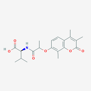 molecular formula C20H25NO6 B11010196 N-{2-[(3,4,8-trimethyl-2-oxo-2H-chromen-7-yl)oxy]propanoyl}-L-valine 