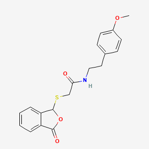 N-[2-(4-methoxyphenyl)ethyl]-2-[(3-oxo-1,3-dihydro-2-benzofuran-1-yl)sulfanyl]acetamide