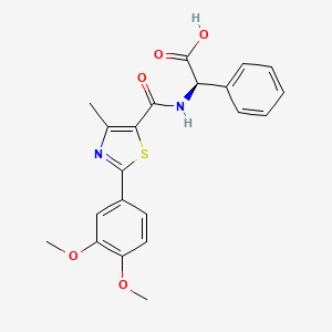 (2R)-({[2-(3,4-dimethoxyphenyl)-4-methyl-1,3-thiazol-5-yl]carbonyl}amino)(phenyl)ethanoic acid