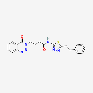 4-(4-oxo-1,2,3-benzotriazin-3(4H)-yl)-N-[(2Z)-5-(2-phenylethyl)-1,3,4-thiadiazol-2(3H)-ylidene]butanamide