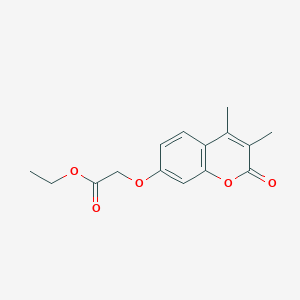 molecular formula C15H16O5 B11010222 Acetic acid, [(3,4-dimethyl-2-oxo-2h-1-benzopyran-7-yl)oxy]-, ethyl ester 