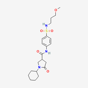 1-cyclohexyl-N-{4-[(3-methoxypropyl)sulfamoyl]phenyl}-5-oxopyrrolidine-3-carboxamide