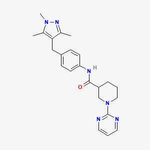 1-(pyrimidin-2-yl)-N-{4-[(1,3,5-trimethyl-1H-pyrazol-4-yl)methyl]phenyl}piperidine-3-carboxamide